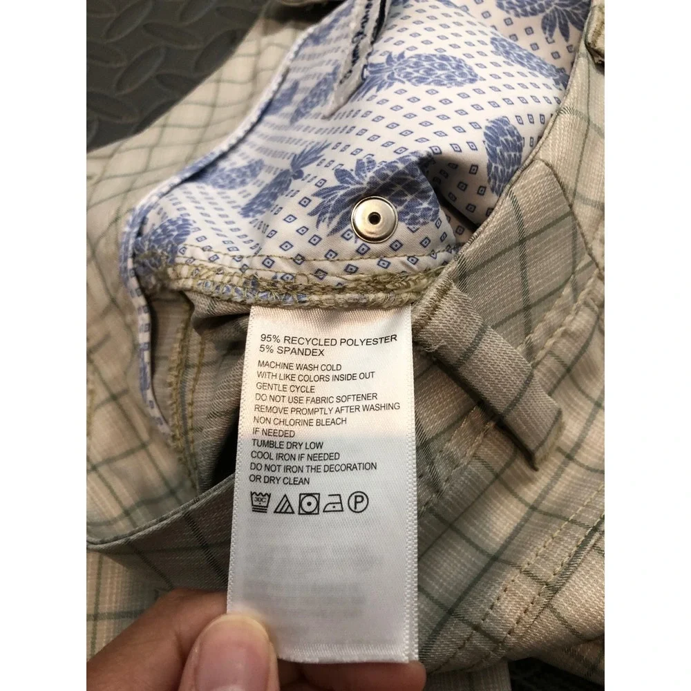 Tommy Bahama IZP On The Green Check Golf Pants Plaid Stretch Mens 33x32